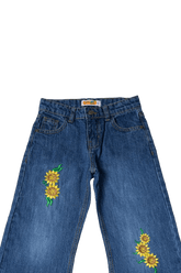 wide-leg denim Girls jeans